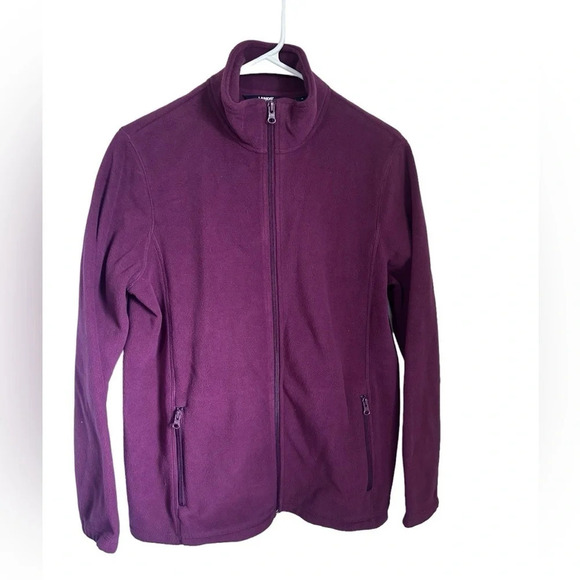 Lands' End Basic Fleece Jacket size M wine - Picture 1 of 6